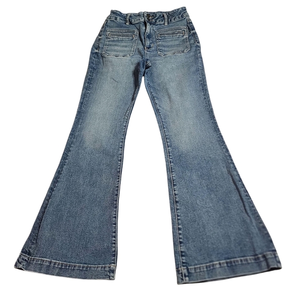 American Eagle Super High Rise Flare Super Stretch Denim Jeans | Size 6 - Picture 1 of 9
